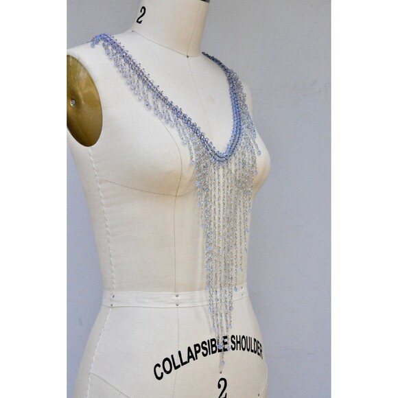 Waterfall Necklace Chocker with Long Strings to Mid Breast Down to Body 90s Y2K - Picture 5 of 8